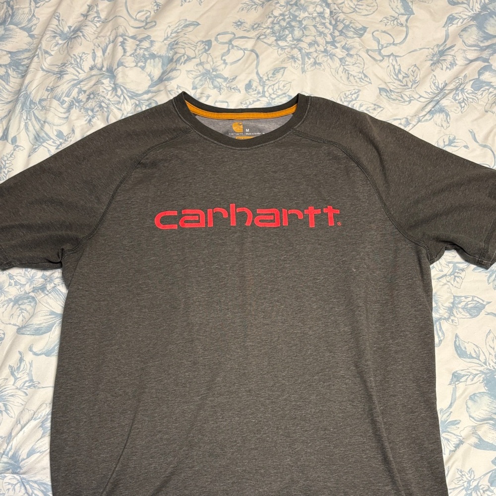 Carhartt Dark Gray Tee with Red Logo